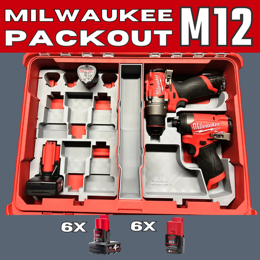 Milwaukee M12 Impact and Drill PACKOUT Insert
