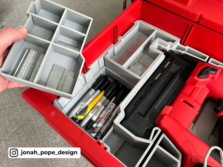 Milwaukee M18 18 Gauge Brad Nailer for Milwaukee PACKOUT Drawers - PACKOUT 3-Drawer Tool Box 48228443
