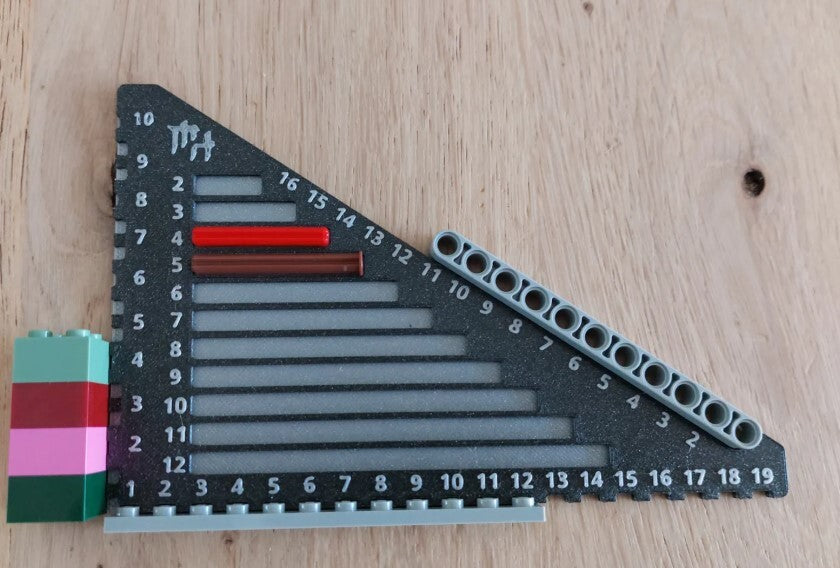 Brick Ruler Triangle Tool Measures LEGO parts 3D PRINTED