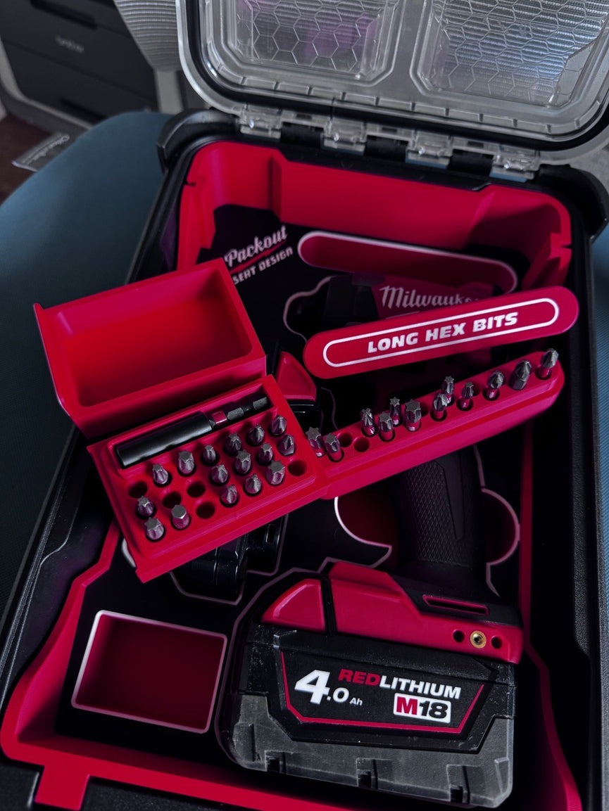 Milwaukee PACKOUT M18FID3-0X & 2x M18 Batteries (Compact) Insert | PACKOUT Organiser 48228430