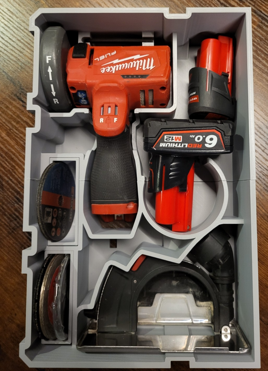 Milwaukee PACKOUT Drawer Organiser for M12 Cut-Off Tool with Allen Key Holder Insert | PACKOUT In...