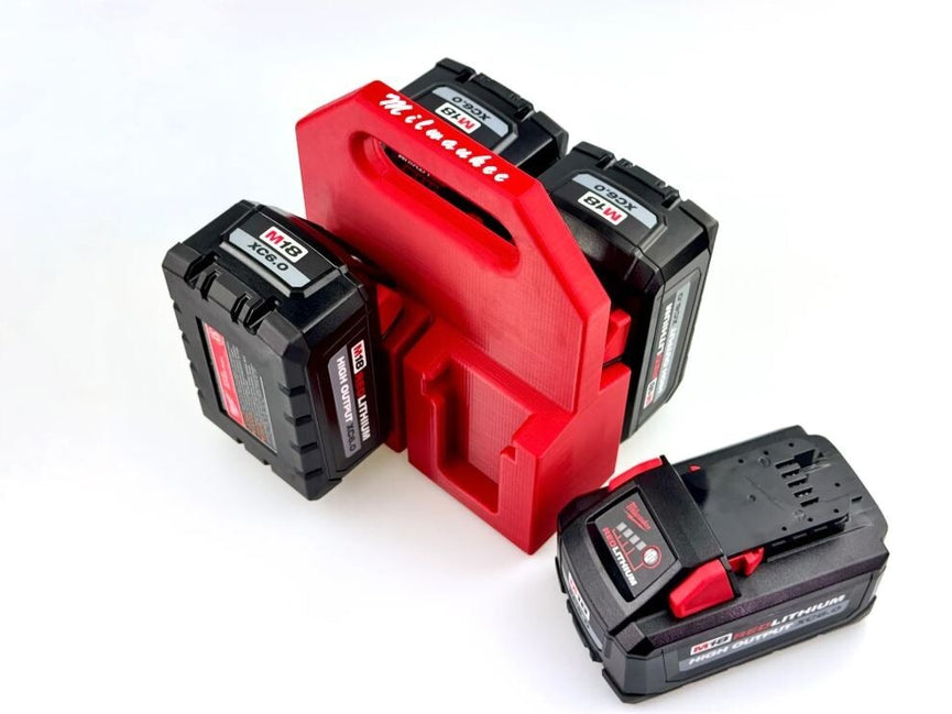 Milwaukee M18 Battery Caddy - 4-Pack (3D Printed)