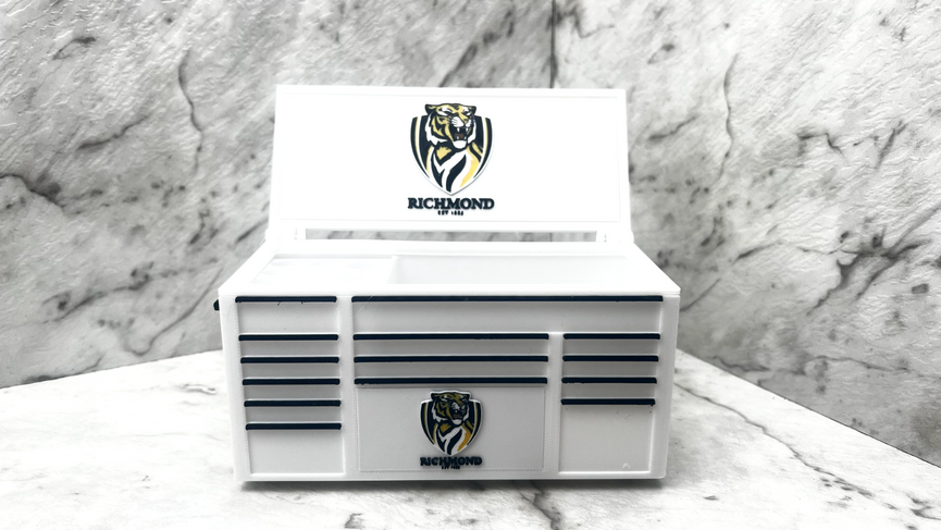 AFL Richmond Toolbox Pen Holder - 3D Printed Desk Organizer