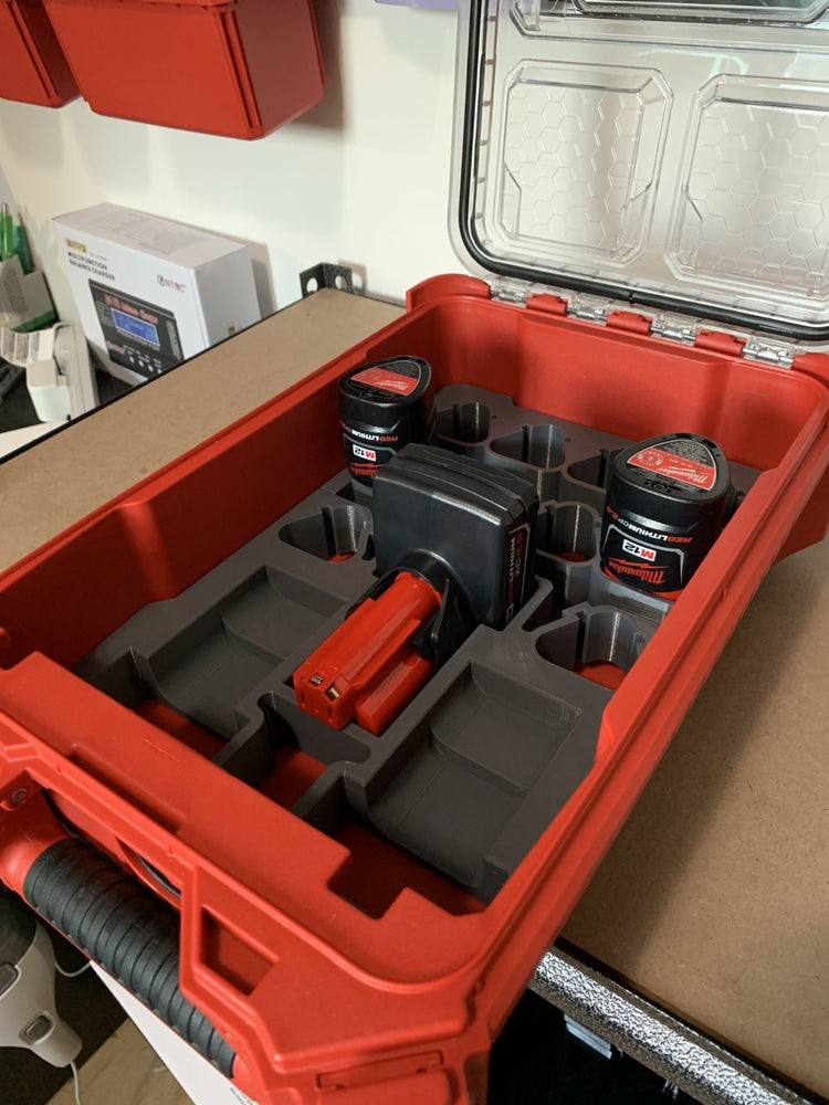 Milwaukee PACKOUT Organiser Insert – M12 Battery Storage Inlay Insert | PACKOUT Insert