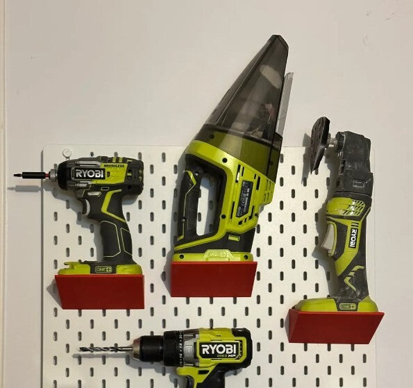 Durable Ryobi Tool Holder for IKEA Skadis Pegboard - 3D Printed