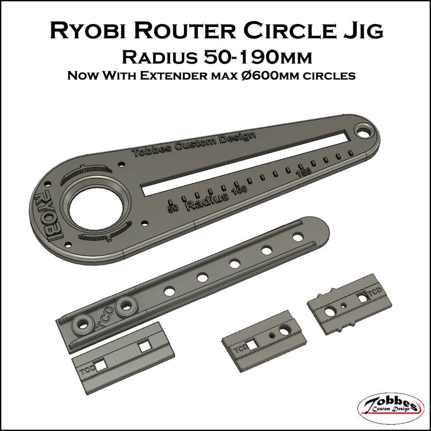 RYOBI ONE+ Trim Router Plate Set with Extender - Durable PETG. 3D printed