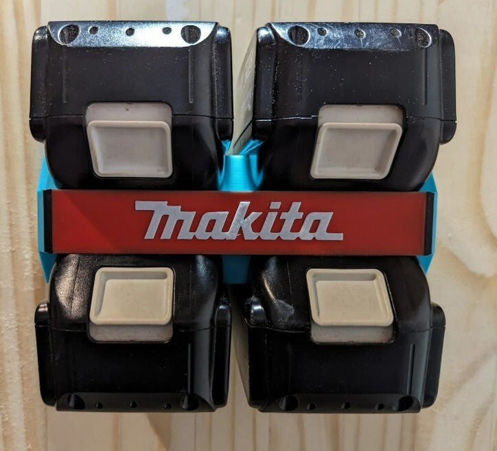 Makita 18V Battery Wall Mount Holder – Holds 4 Batteries (3D Printed)