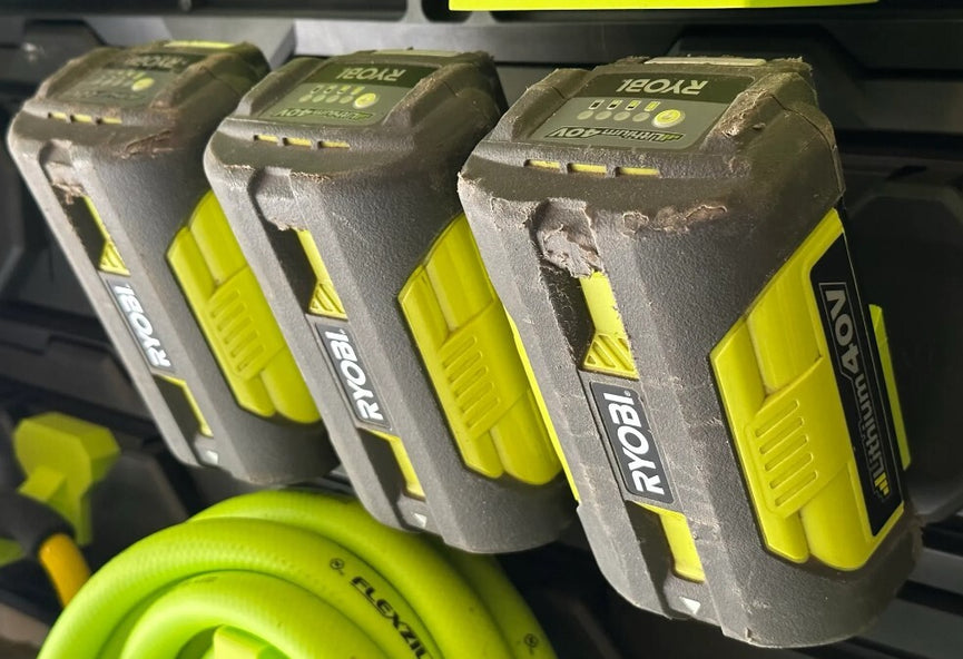 40V Battery Mount for Ryobi Link - Holds 3 Batteries - 3D Printed