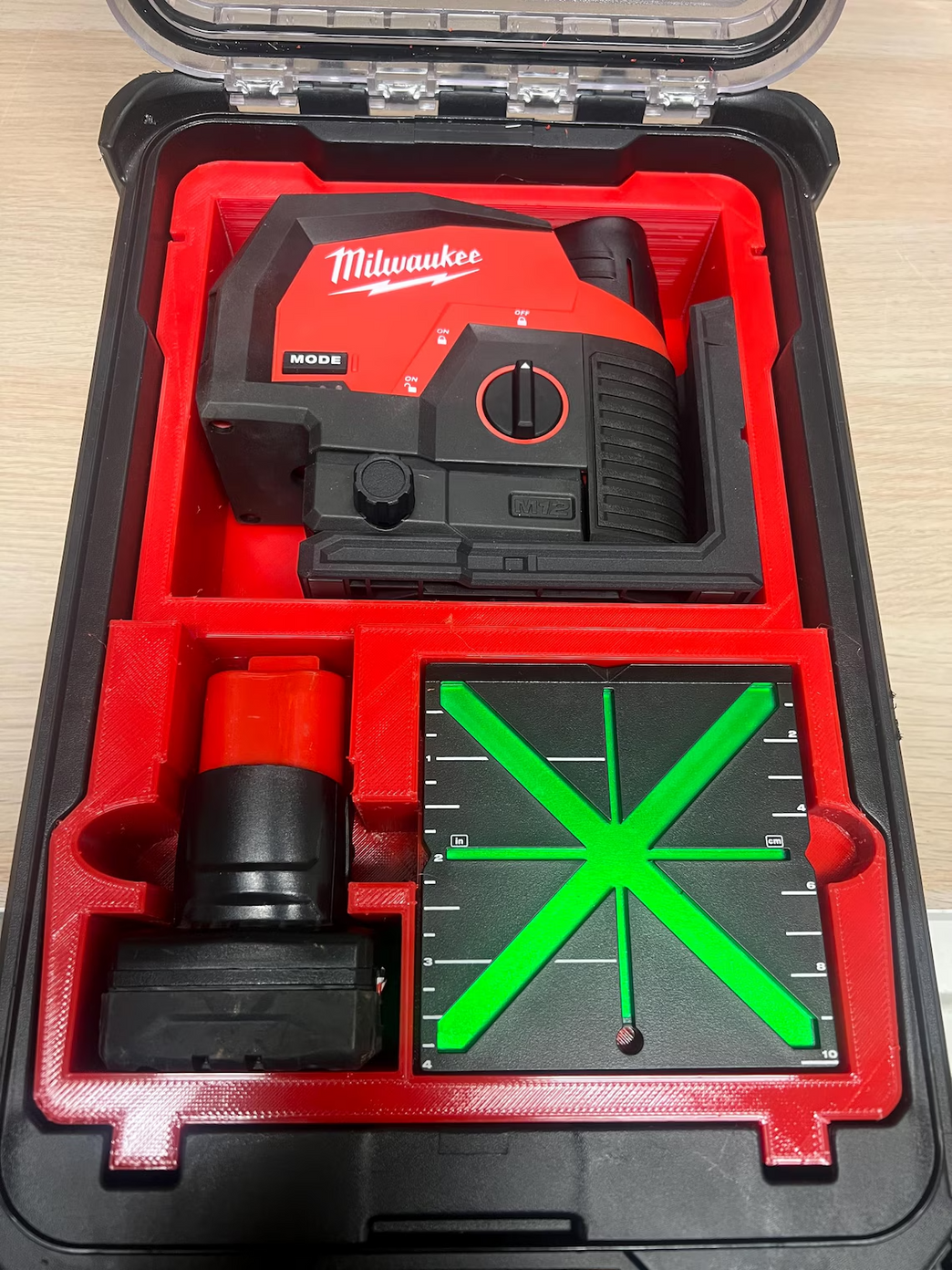 3D Printed Tray for Milwaukee Packout M12 CLLP Laser Level – 4932464083 Compact
