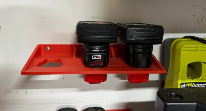 Milwaukee M12 Battery Holder - Durable PETG 3D-Printed Holder