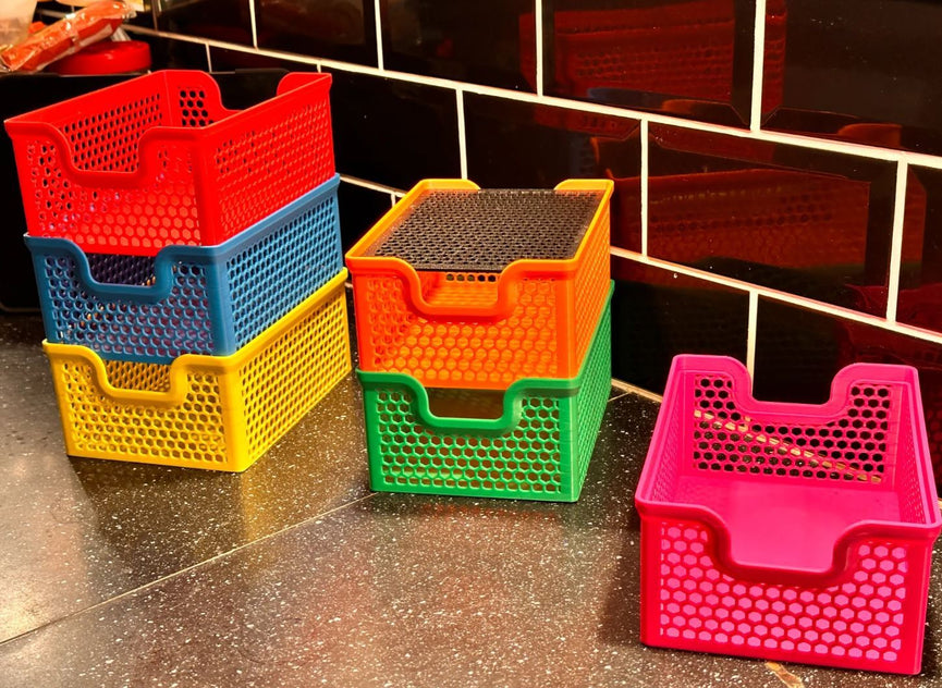 Stacking Storage Basket - Optional Lid - 3D Printed