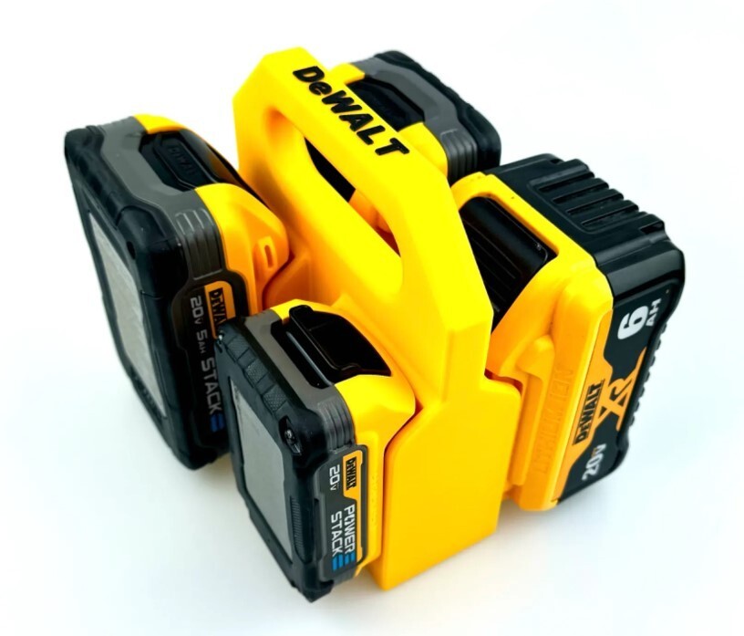 DeWALT Battery Caddy - Fits 4 DeWALT 20V Max Bat (3D Printed)
