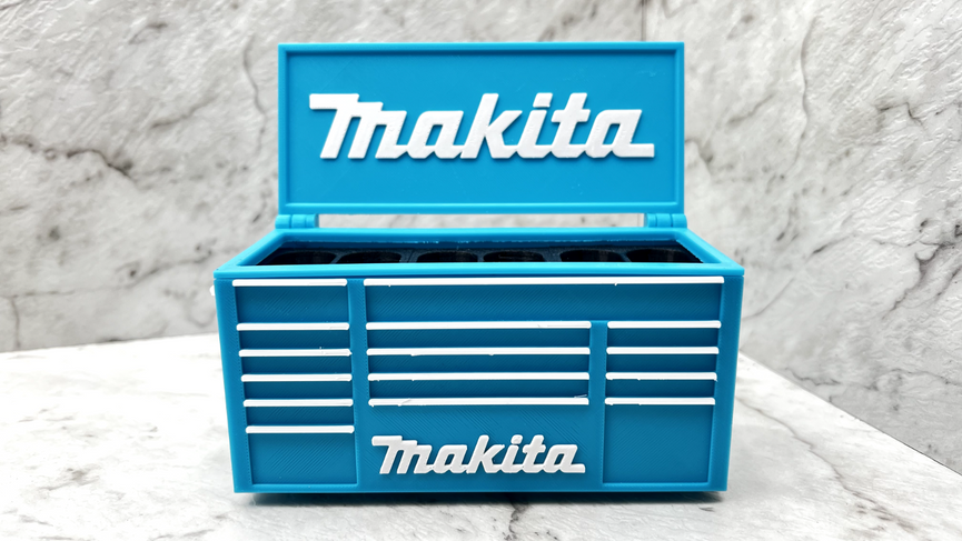 Makita Toolbox Pen Holder - 3D Printed Desk Organizer - Lid or No Lid Option