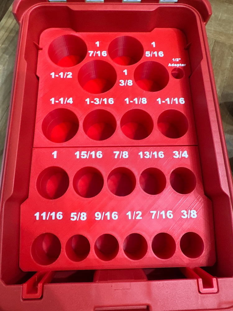 Milwaukee 1/2 Inch 19PC Deep SAE Socket PACKOUT Insert