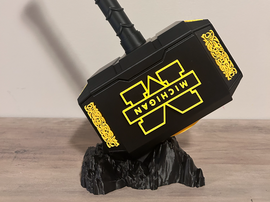 Michigan Wolverines Eclipse Mjolnir - Thor's Hammer - Battery Storage Insert
