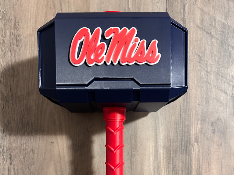 Ole Miss Rebels Mjolnir - Thor's Hammer - Battery Storage Insert - Tool Insert