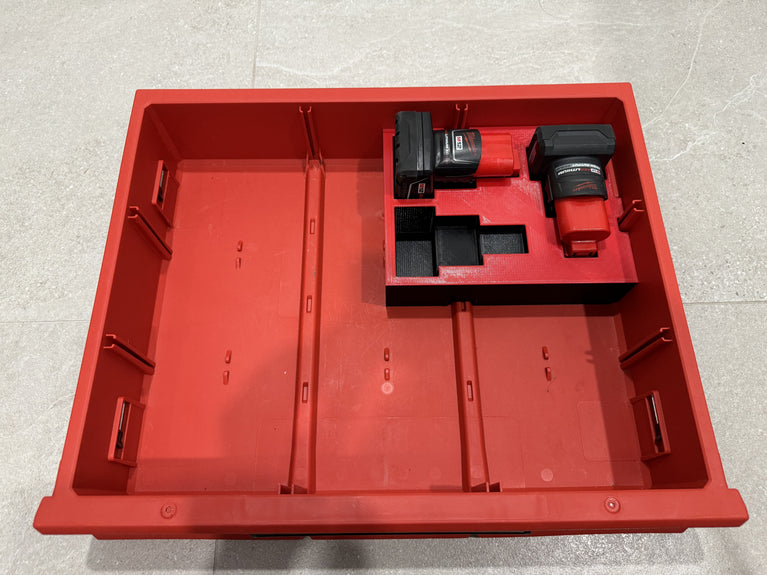 Milwaukee PACKOUT Insert Milwaukee M12 Redlithium Xc Batteries for PACKOUT 3 Drawer