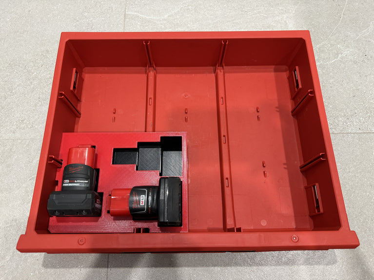 Milwaukee PACKOUT Insert Milwaukee M12 Redlithium Xc Batteries for PACKOUT 3 Drawer