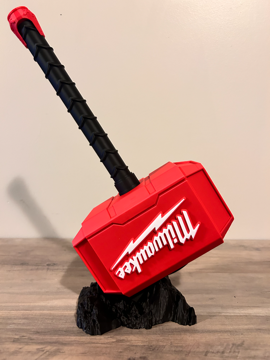 Milwaukee Inspired Novelty Hammer Prop - Battery Storage Insert - Tool Insert