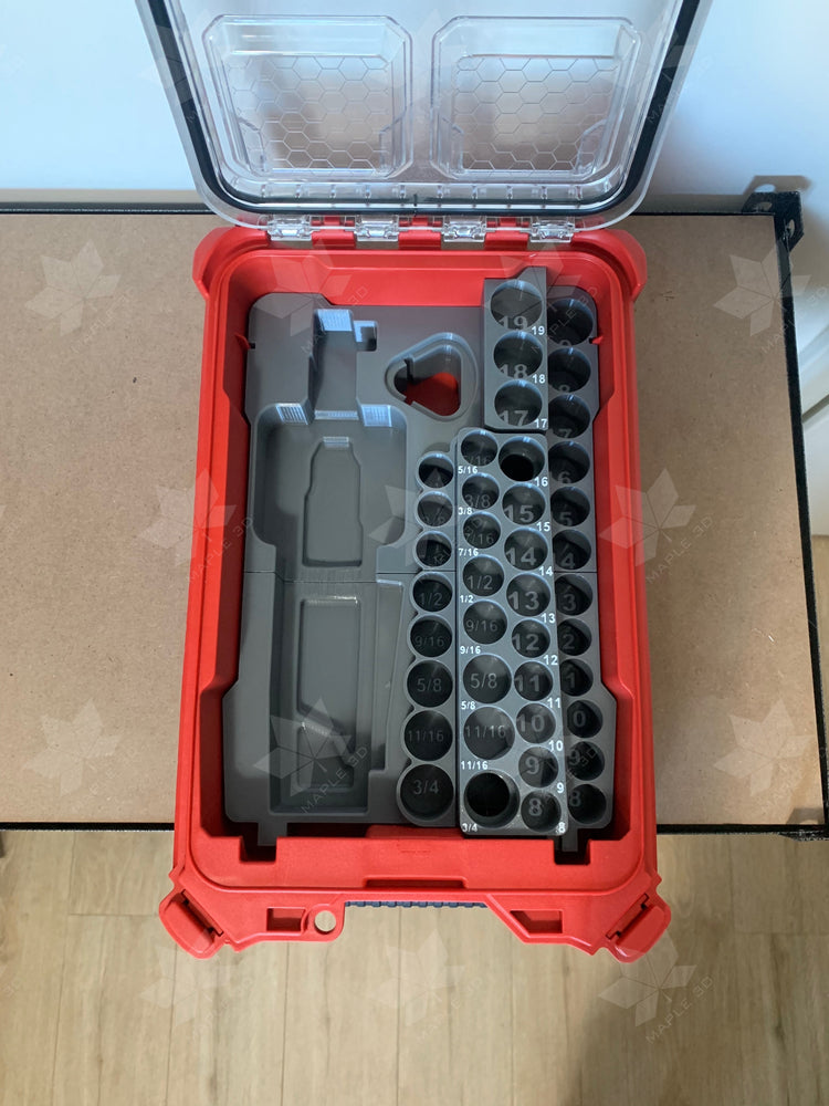 Milwaukee M12 High Speed Ratchet and 3/8 Impact Socket Set PACKOUT Insert