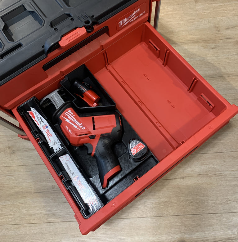 Milwaukee M12 Hackzall 3 Drawer PACKOUT Insert