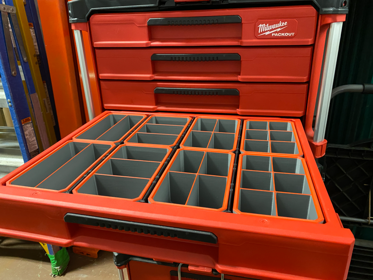 Milwaukee PACKOUT 4 - Drawer Tool Box Pliers & Hand Tool Drawer Organiser