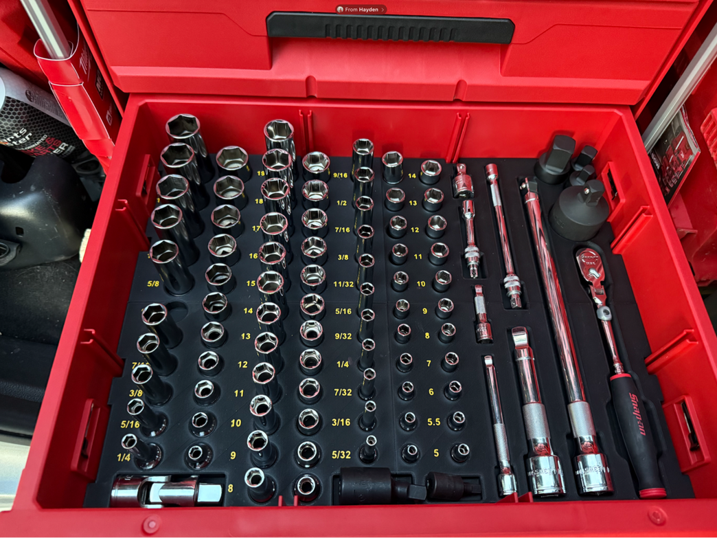 Insert for Milwaukee Packout 3-Drawer Socket Organizer – Fits Snap-On & Icon Socket