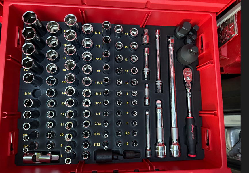 Insert for Milwaukee Packout 3-Drawer Socket Organizer – Fits Snap-On & Icon Socket