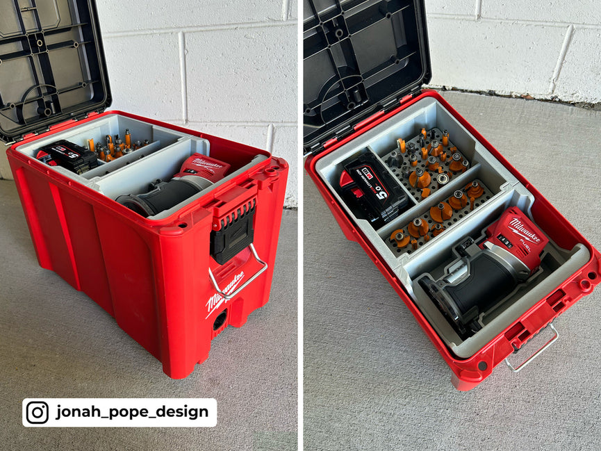 M18 Compact Router | Fits Milwaukee PACKOUT Toolbox Battery Holder
