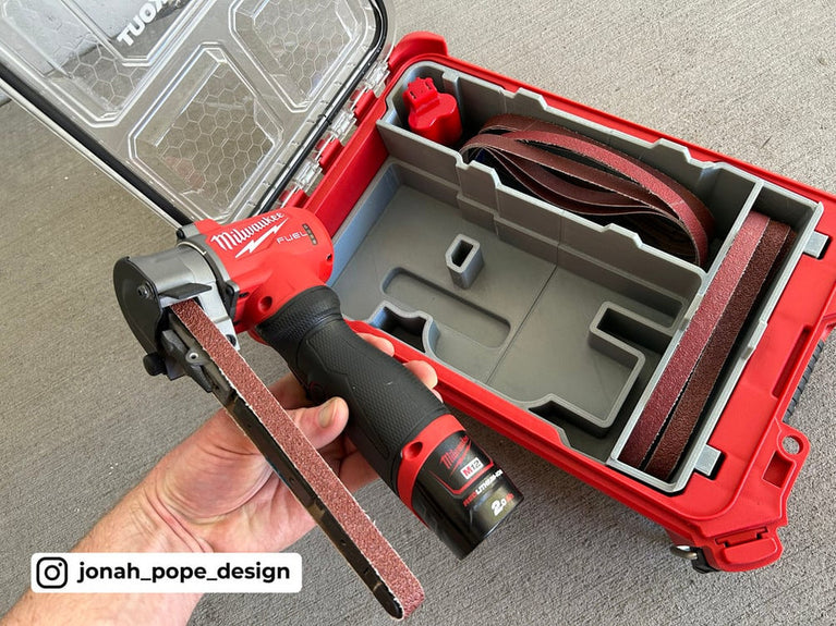 M12 Power File insert sanding belt storage detail