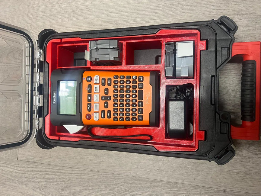 3D Printed Insert Tray for Brother P-Touch E300 – Fits Milwaukee PACKOUT Compact Organizer (4932464083)
