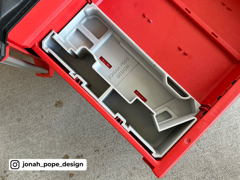 Milwaukee PACKOUT 3-Drawer 48228443 M18 FUEL Multi-Tool Slimline drawer insert (Left section) - storage detail
