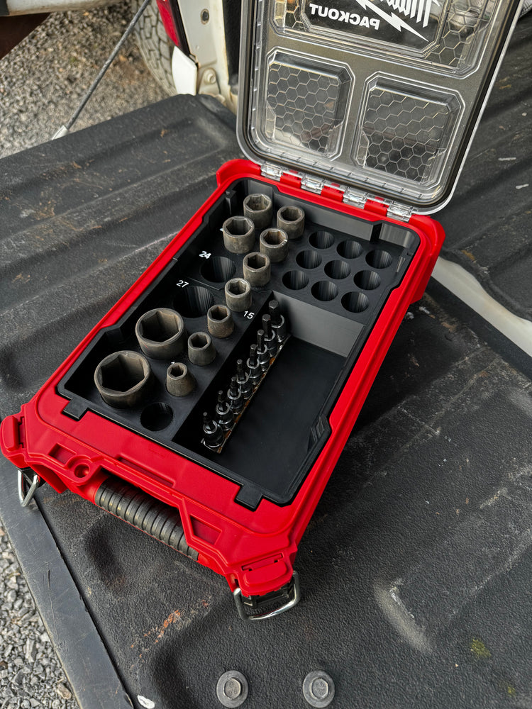 Milwaukee PACKOUT Compact Organiser 48-22-8435 1/2" Socket & Hex Drive Set Insert