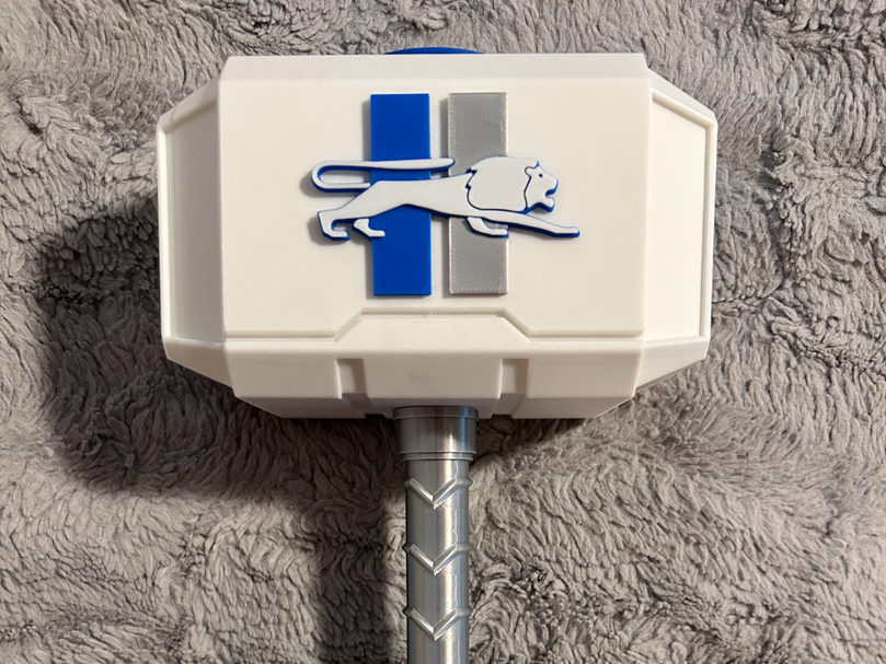 Detroit Lions Throwback Mjolnir - Thor's Hammer - Battery Storage Insert