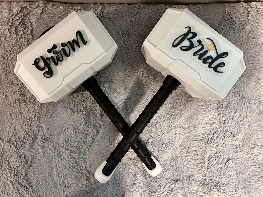 Bride and Groom Mjolnir - Thor's Hammer - Battery Storage Insert - Tool Insert