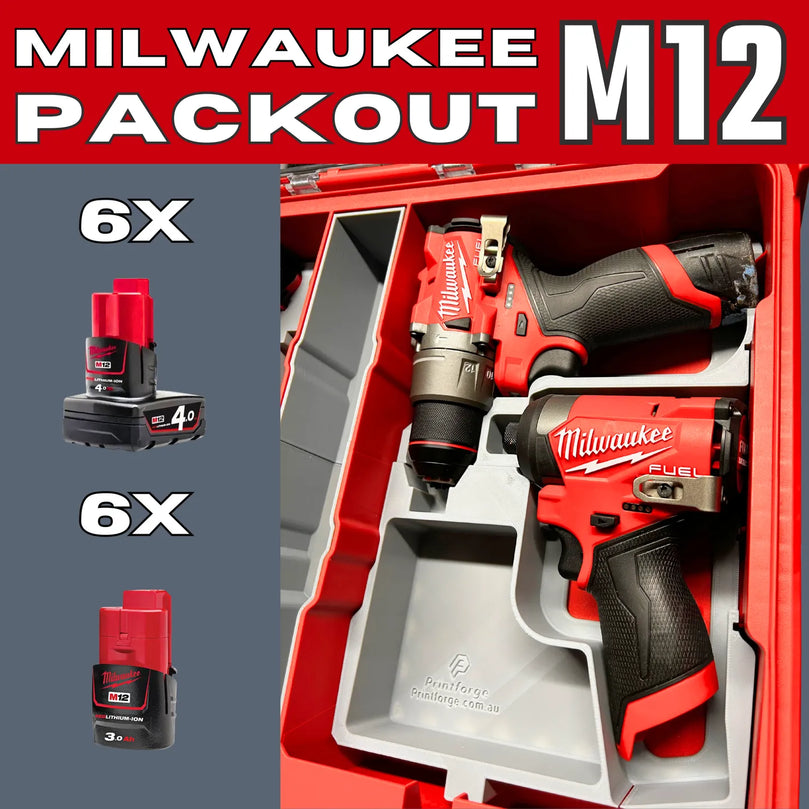 Milwaukee M12 Impact and Drill PACKOUT Insert