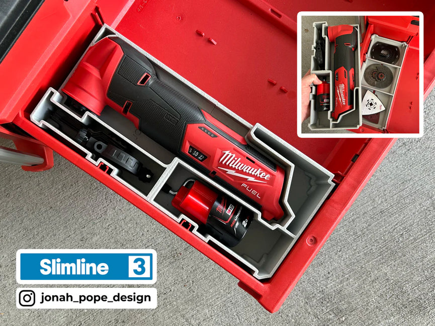 M12 FUEL Multi-Tool | Fits Milwaukee PACKOUT Drawers 48-22-8443 Battery Holder