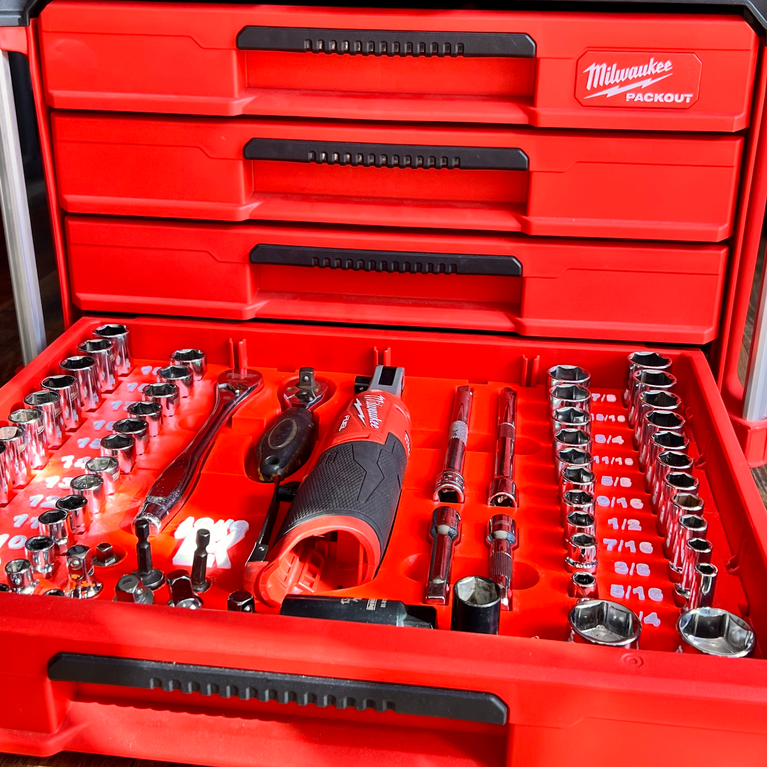 Milwaukee 56 Piece Plus 11 Socket Set PACKOUT Drawer Insert - PACKOUT Insert