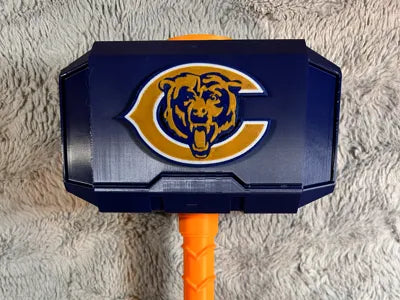 Chicago Bears Mjolnir - Thor's Hammer - Battery Storage Insert - Tool Insert