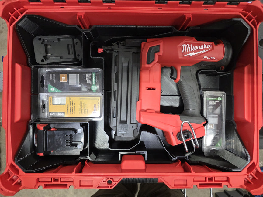 Milwaukee PACKOUT Medium Tool Box 48 - 22 - 8424 M18 Fuel 18 Gauge Brad Nailer Insert