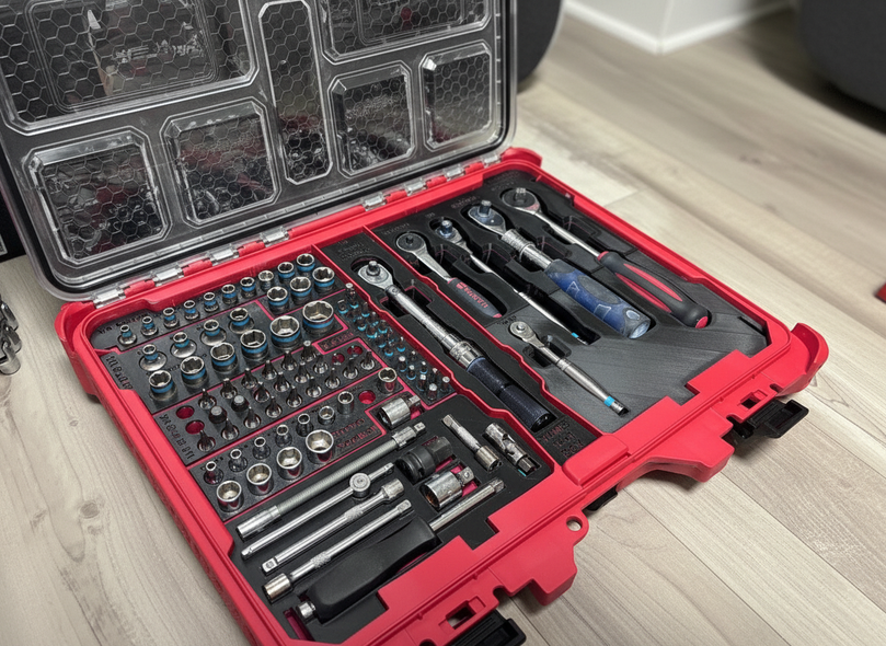 Milwaukee PACKOUT 1/4" + 3/8" Sockets & Tools Insert | PACKOUT Low-Profile Organiser 48-22-8431