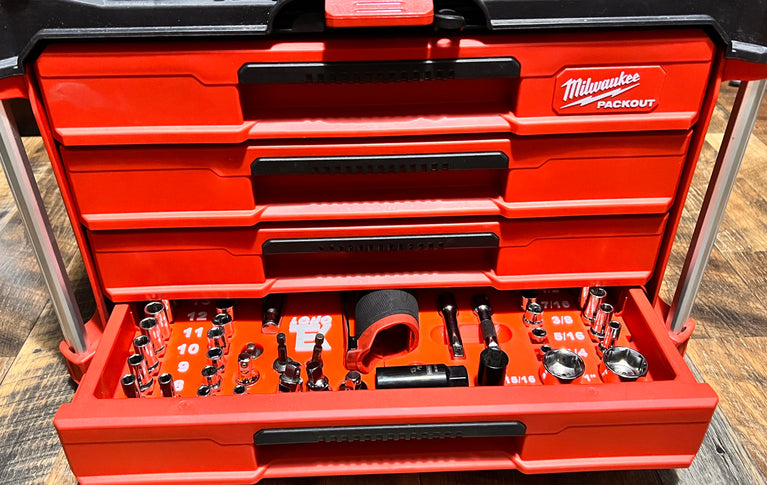 Milwaukee 56 Piece Plus 11 Socket Set PACKOUT Drawer Insert - PACKOUT Insert