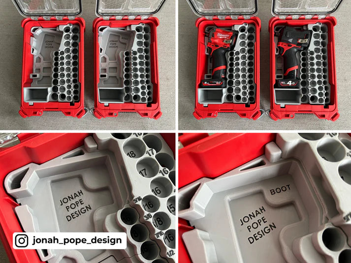 Packout Insert for M12 Stubby & 43pc Shockwave Socket Set – Fits Milwaukee 48228435 Organizer