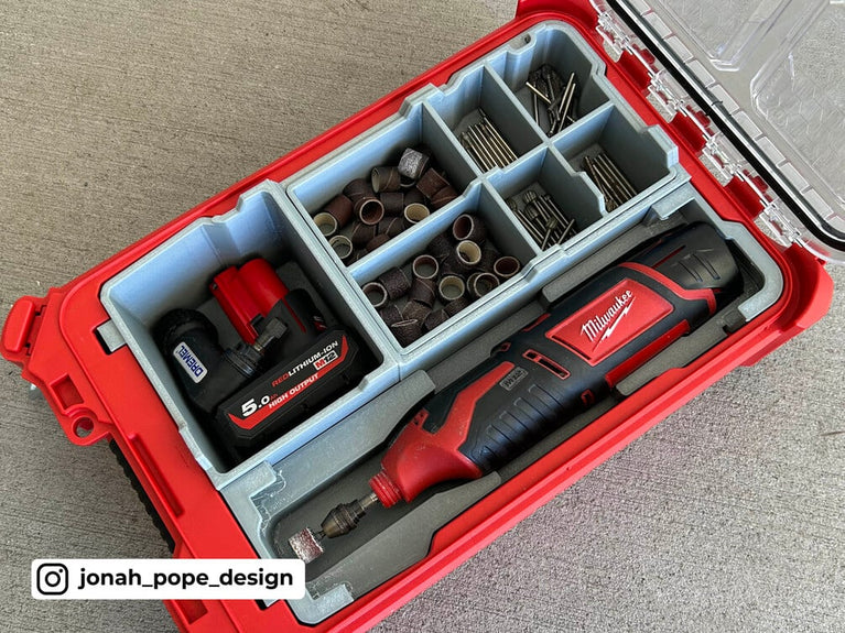M12 Dremel / Rotary Tool | Fits Milwaukee PACKOUT Compact Organiser 48228435