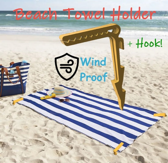Beach Towel Holder-Peg - no more flying towel/tent (Set of 4 -  3D Printed)