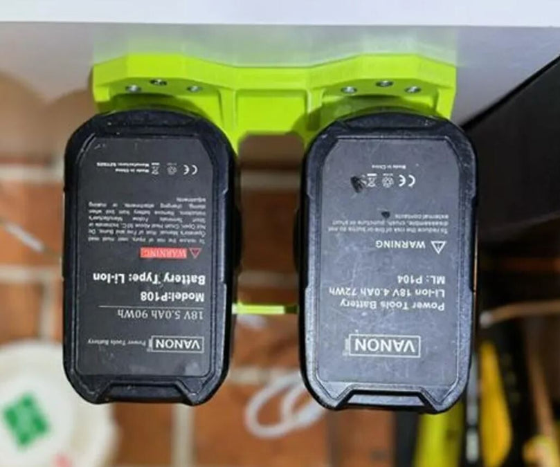 Ryobi One+ 18V Battery Mount - Secure Storage Solution - 3D Printed