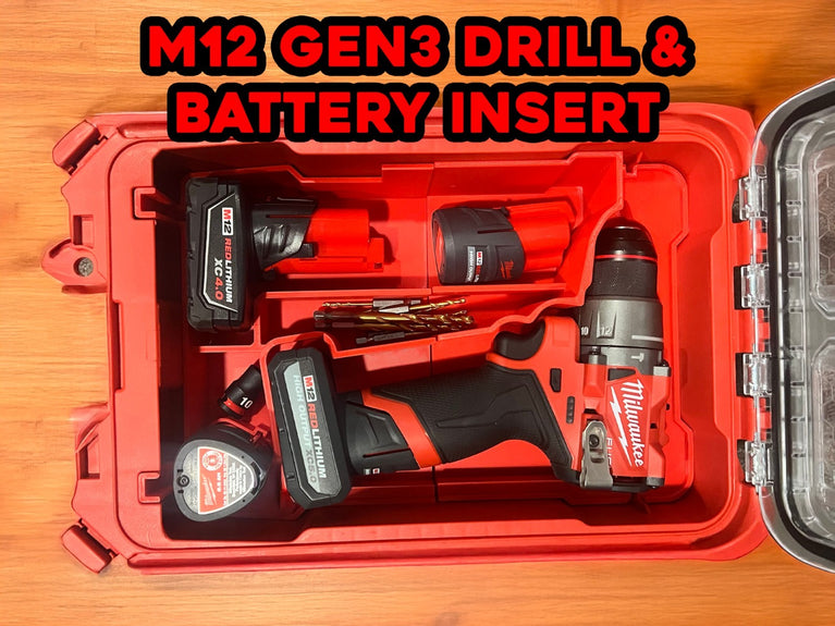 Milwaukee M12 Gen 3 Drill (3403-20 / 3403-22) Insert | PACKOUT Compact Organiser