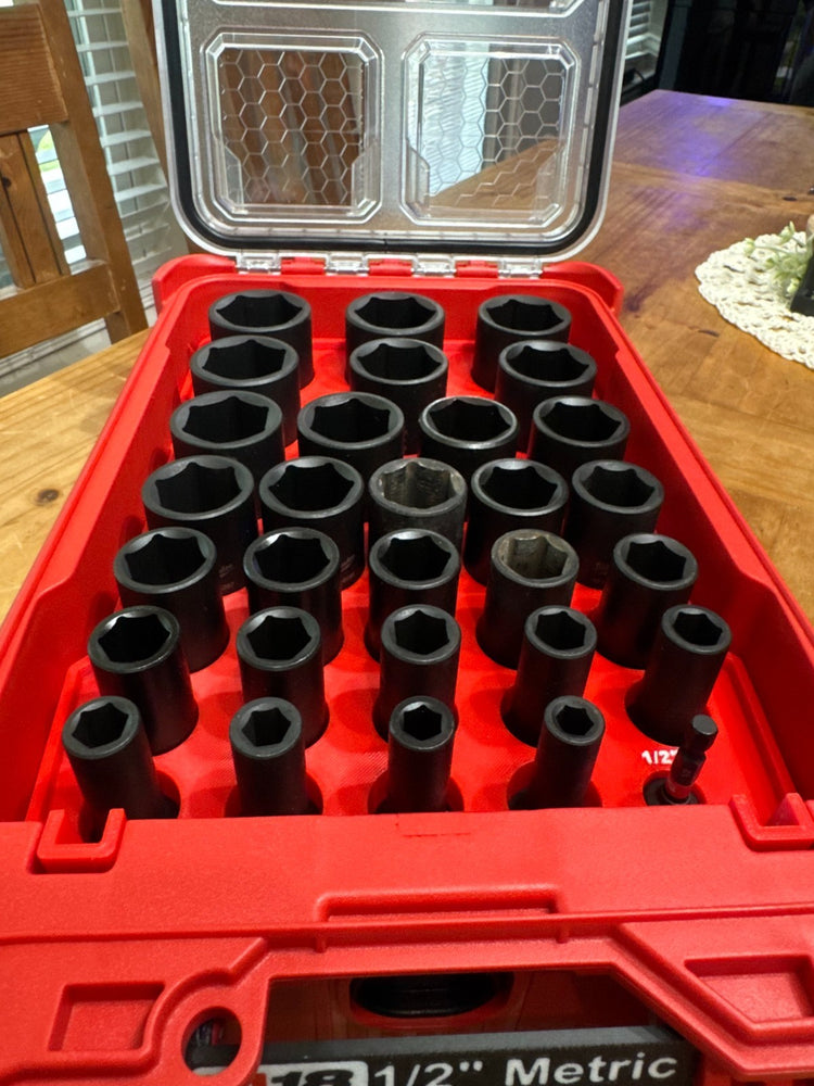 Milwaukee 29pc 1/2" Metric Deep Impact Sockets (49-66-7015) Insert | PACKOUT Insert