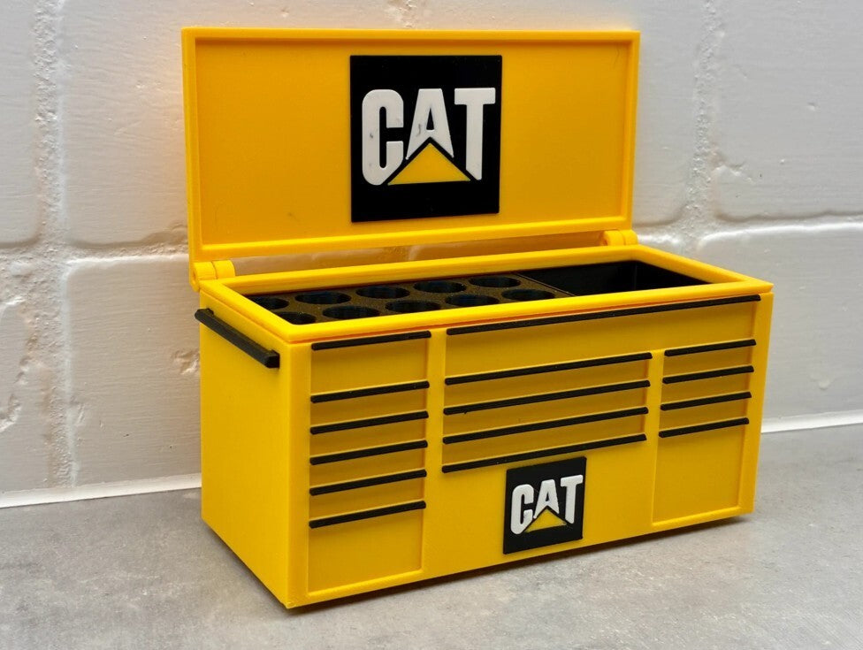 CAT  Toolbox Pen Holder - 3D Printed Desk Organizer  - Lid or No Lid Option
