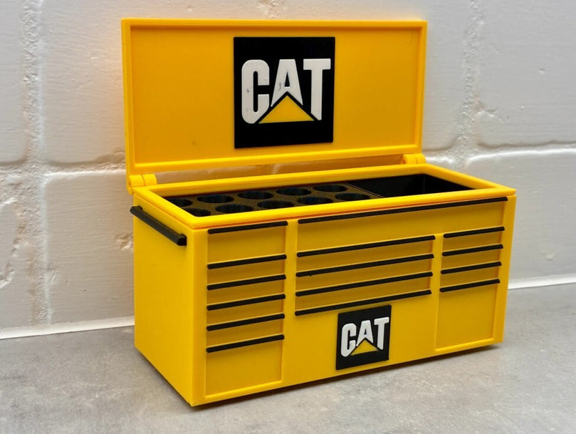 CAT  Toolbox Pen Holder - 3D Printed Desk Organizer  - Lid or No Lid Option